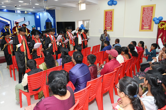 On Saturday, March 16th, 20 students from Grace Ministry Theological Bible College, Bangalore, which is associated with United Theological Research University, were awarded Certificates of B.Th by Bro Andrew Richard. 